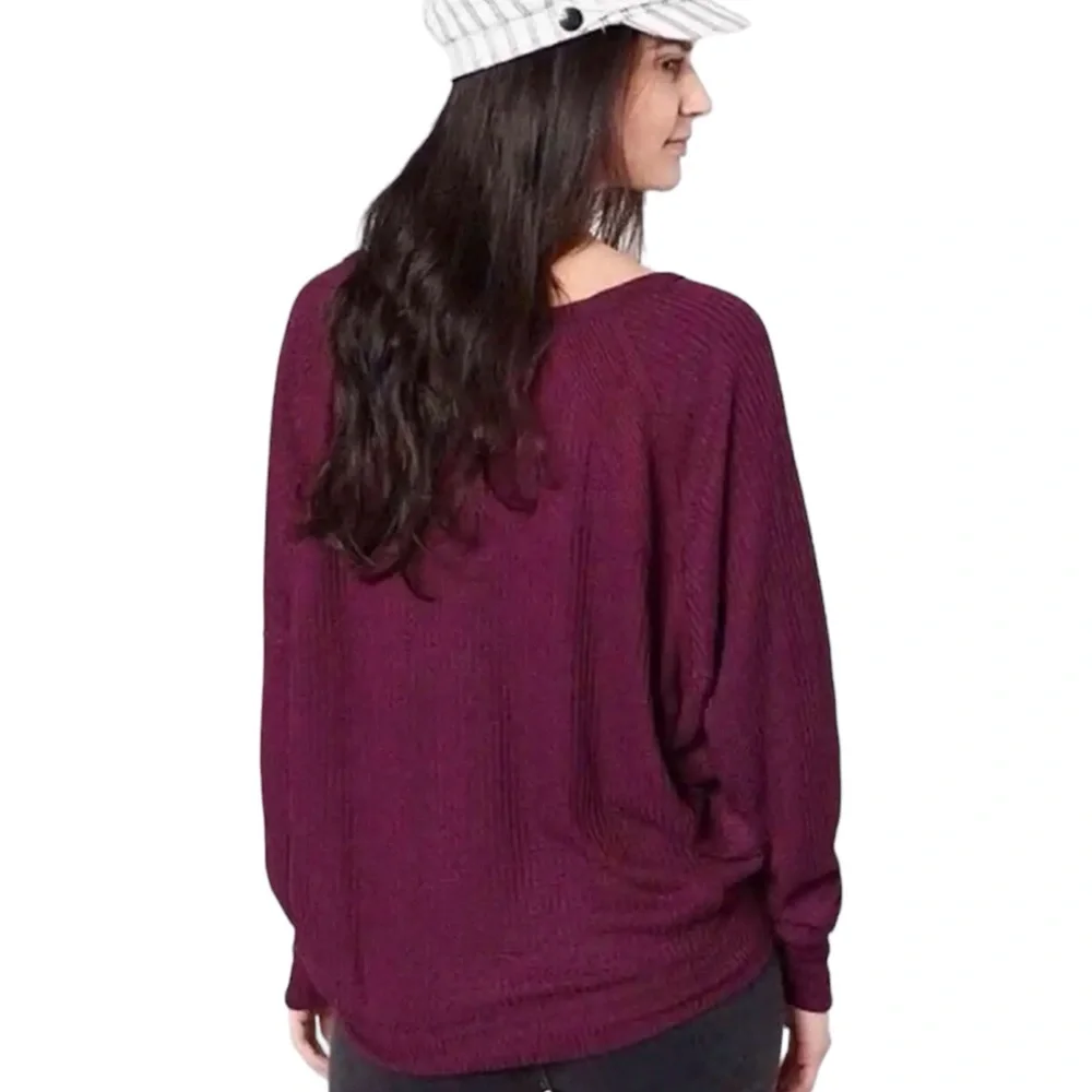 Free People Santa Clara Thermal Top Women Color Mulberry Size M